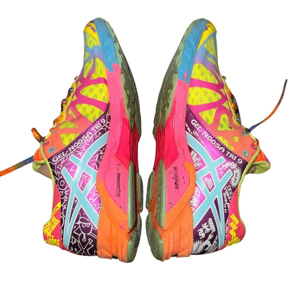 ASICS Gel-Noosa Tri 9 Womens 8 Pre-Owned Running Shoes Multi-Color Neon T458N - Picture 3 of 14